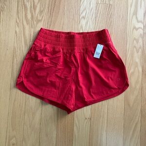 NWT Size S Petite GAP Women's Bright Red Athletic Shorts with Elastic Waist
